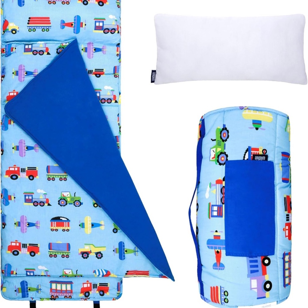 Wildkin Original Nap Mat with Reusable Pillow for Boys & Girls,